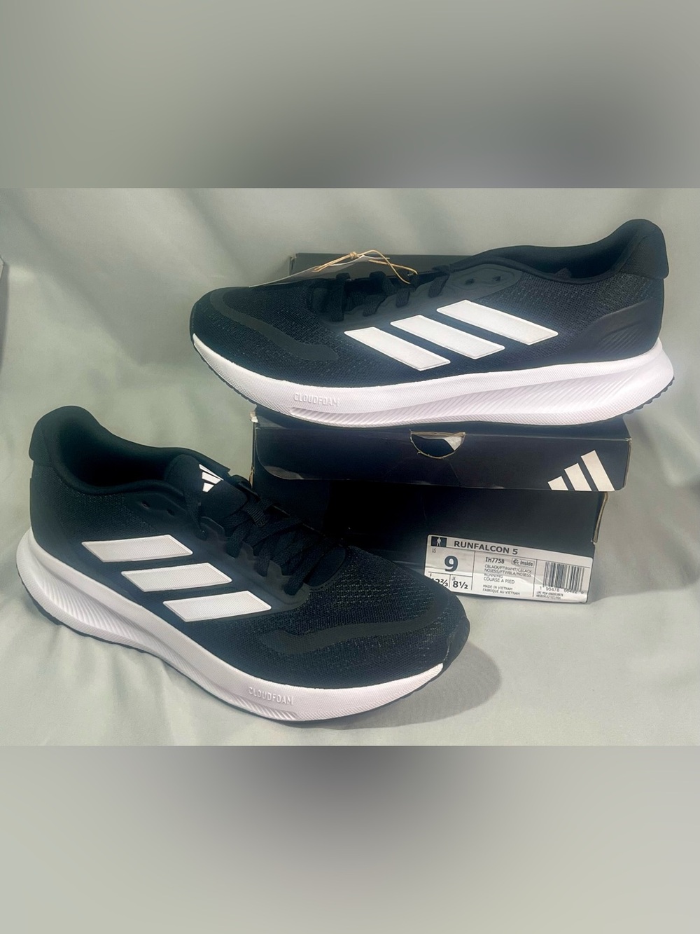 adidas Runfalcon 5 Black/White Men's Athletic Running Shoes
